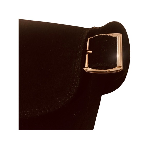 STEVE MADDEN Black Slouch Suede Boots with Back Buckle - Picture 6 of 7